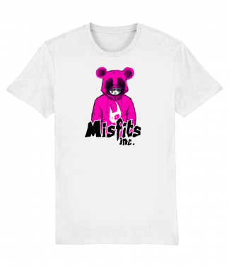 White T-Shirt ‘Sugar Pop’ in Pink Panda T-Shirt – Organic Cotton – Misfits inc